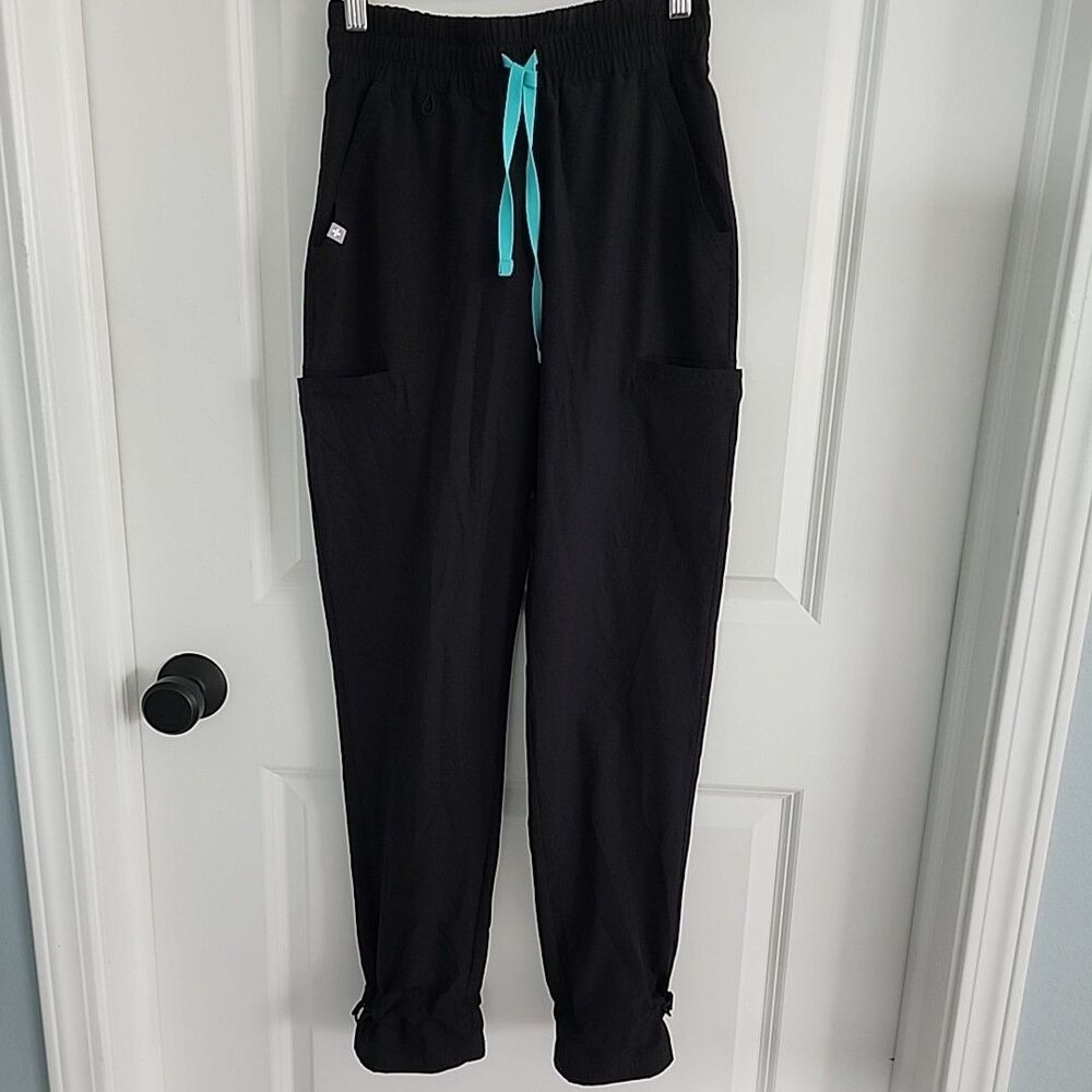 Figs Technical Collection Women’s Black Straight Leg Drawstring Scrub Pants XS